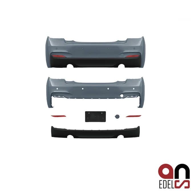 BMW 2 Serie M Sport Look Achterbumper F22 / F23 — 1 Uitlaat Uitsparing Links + 1 Uitlaat Uitsparing Rechts (235I)