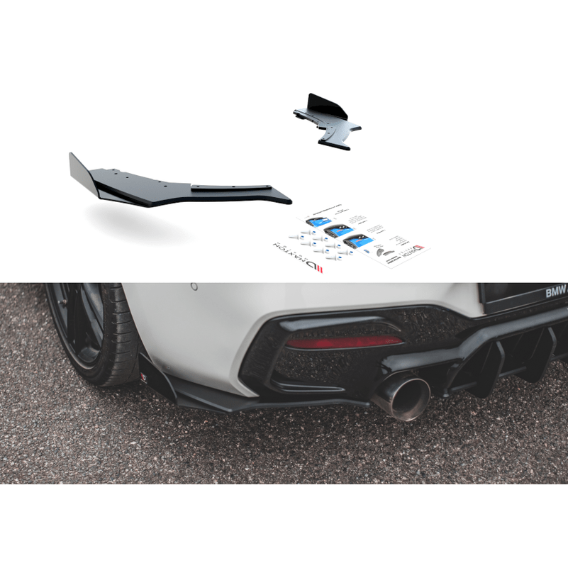 Street Pro Achterbumper Splitters V3 + Vinnen - BMW F20LCI / F21LCI - M Pakket - Maxton Design | 2015 - 2019 - Beamerstyling.nl