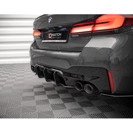 Street Pro Diffuser - BMW M5 F90 - Maxton Design — Zwart / Rood - Beamerstyling.nl