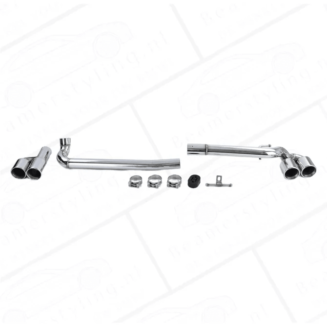 Uitlaat Conversie Kit - BMW E90 / E91 - 323, 325, 328, 330 - Ombouw 4 Uitlaten | Rvs - Beamerstyling.nl